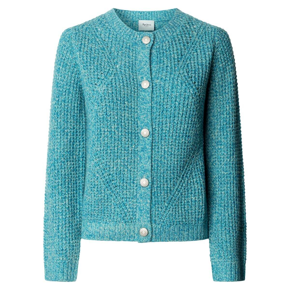 Cardigan Mouliné À Fermeture Boutonnée vert hydro, PEPE JEANS