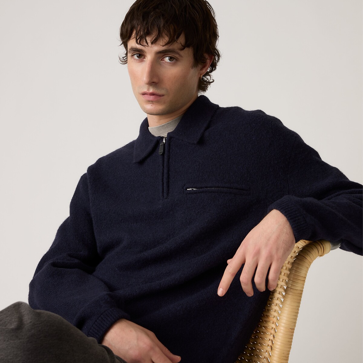 Boulder Half Zip Polo Jumper navy blue, LEVI'S