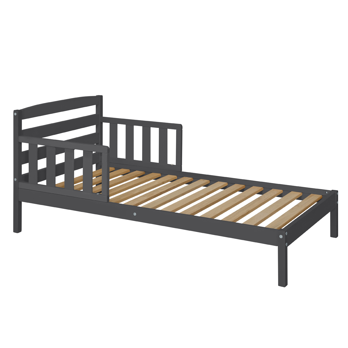Lit enfant Bois massif  MISUNA gris, AKITEN RETAIL