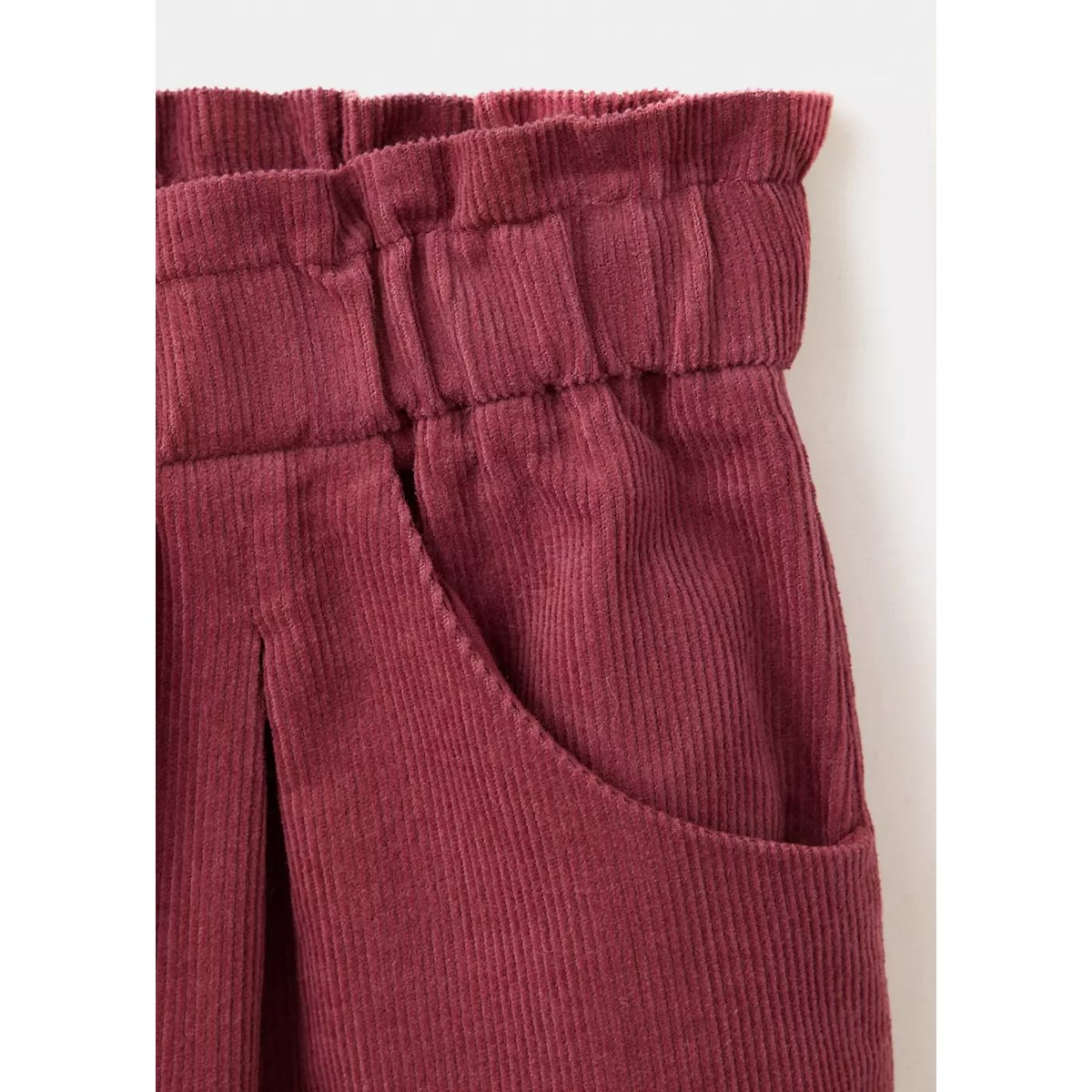 Pantalon velours côtelé à pinces rouge, MANGO BABY