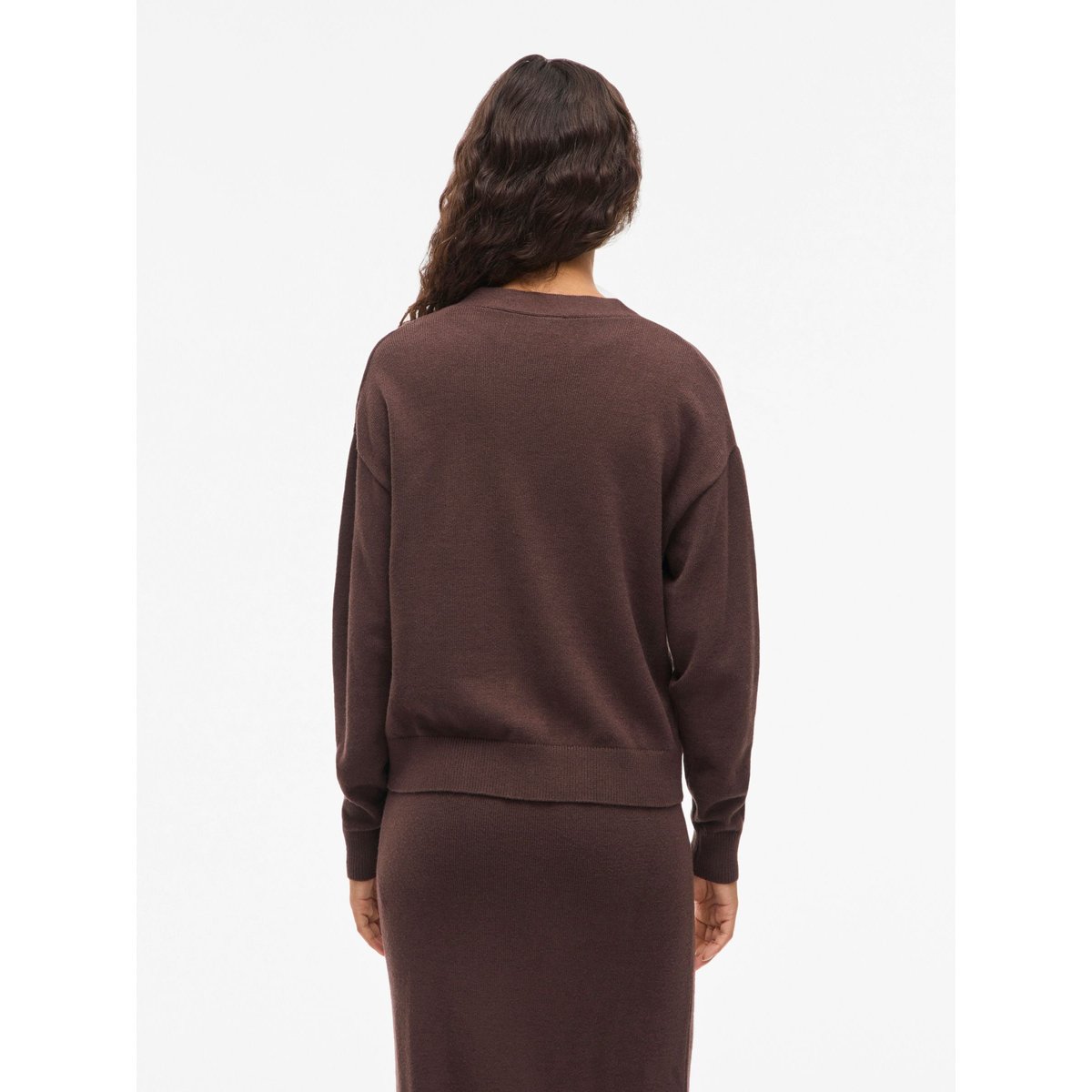 Gilet boutonné col V coffee bean, VILA