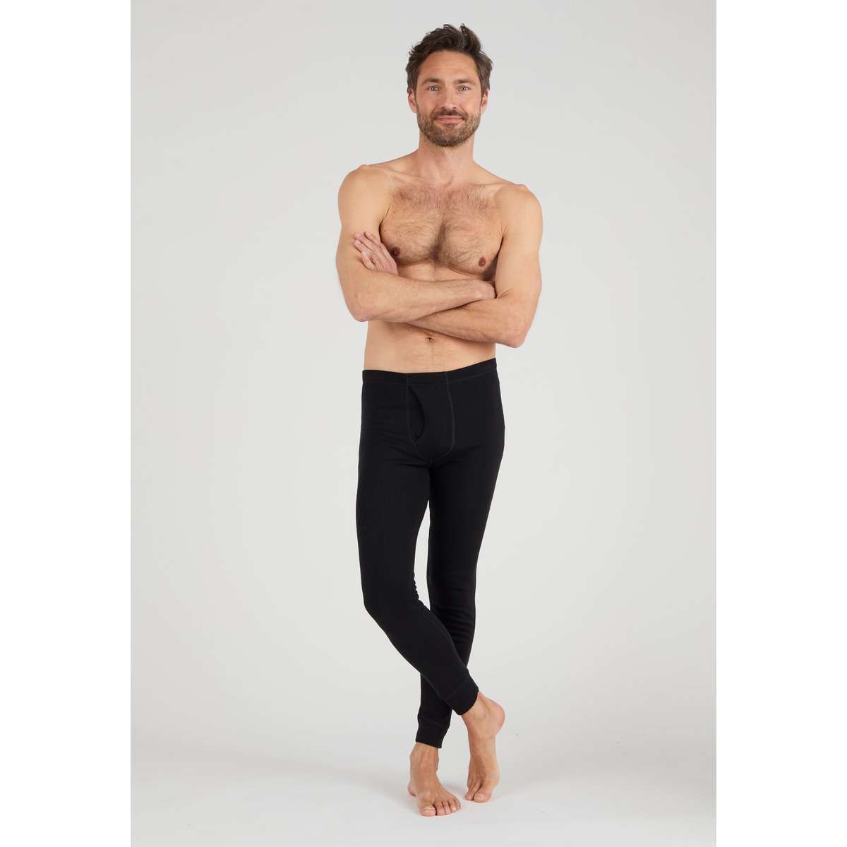 Caleçon long Interlock degrès 4 noir, DAMART