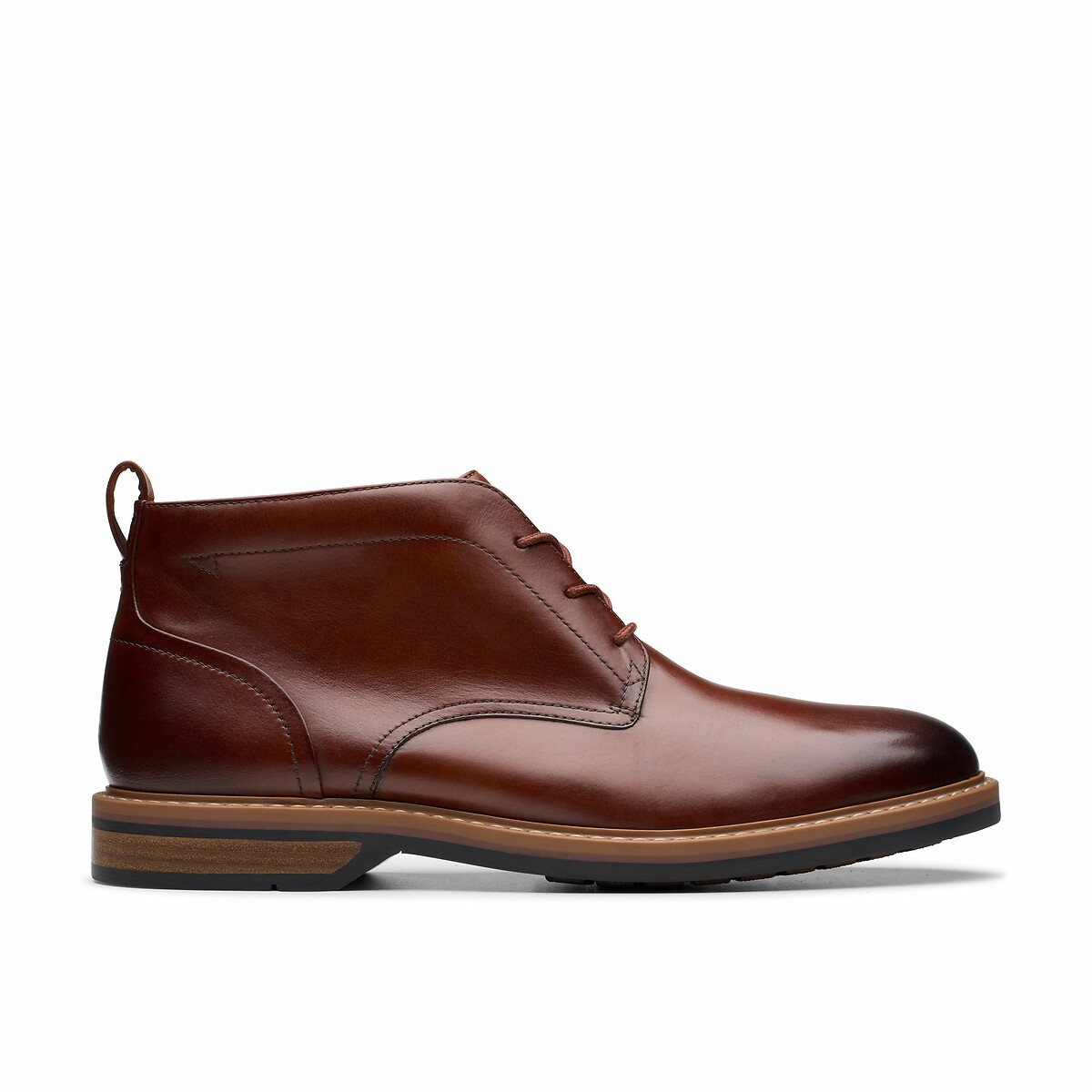 Boots mid en cuir Aldwin Chukka tan, CLARKS