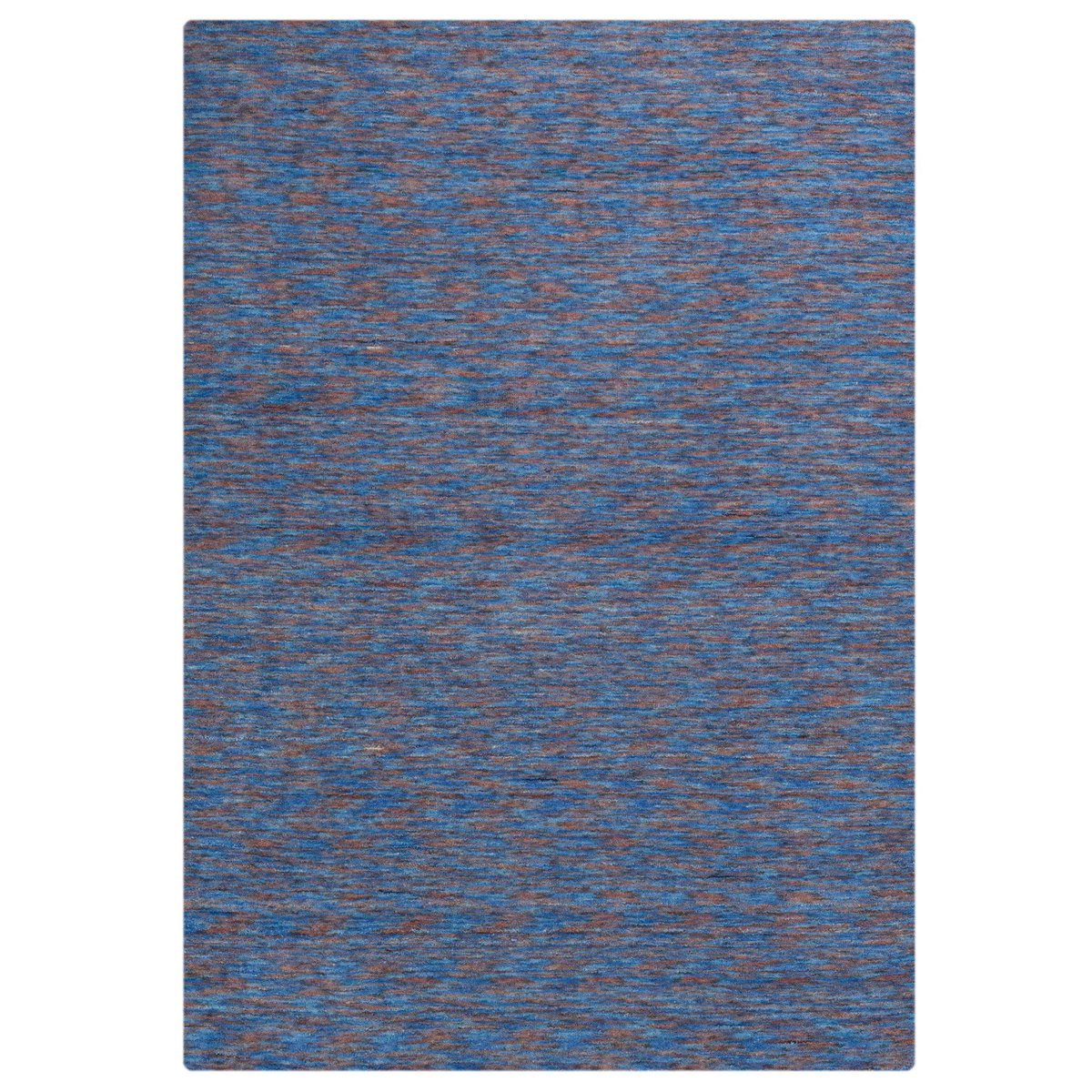 Tapis gabbeh Nebraska tissé main, laine, uni turquoise multicolore, THEKO