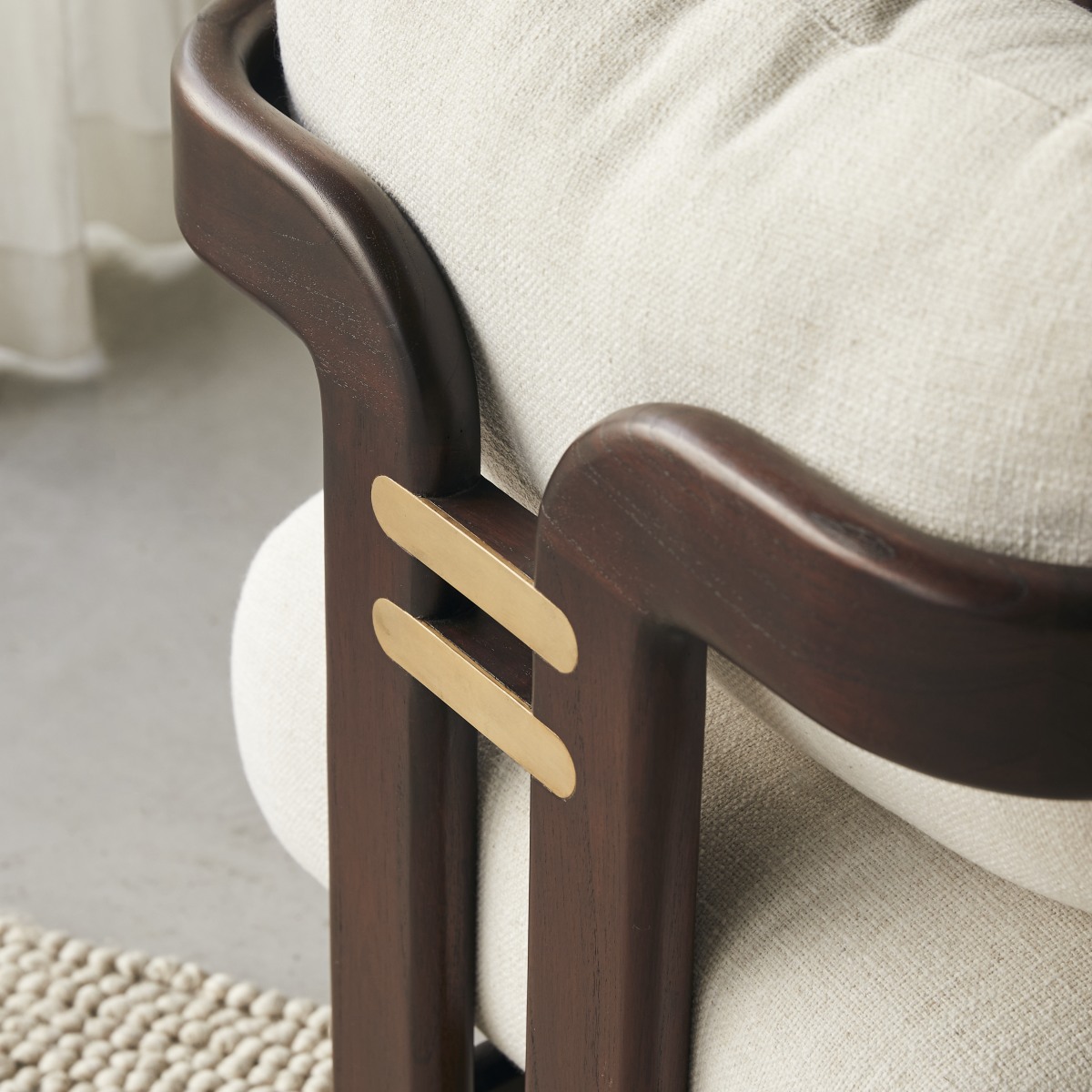 Fauteuil en Tissu massif, CHARLIE beige, TIKAMOON
