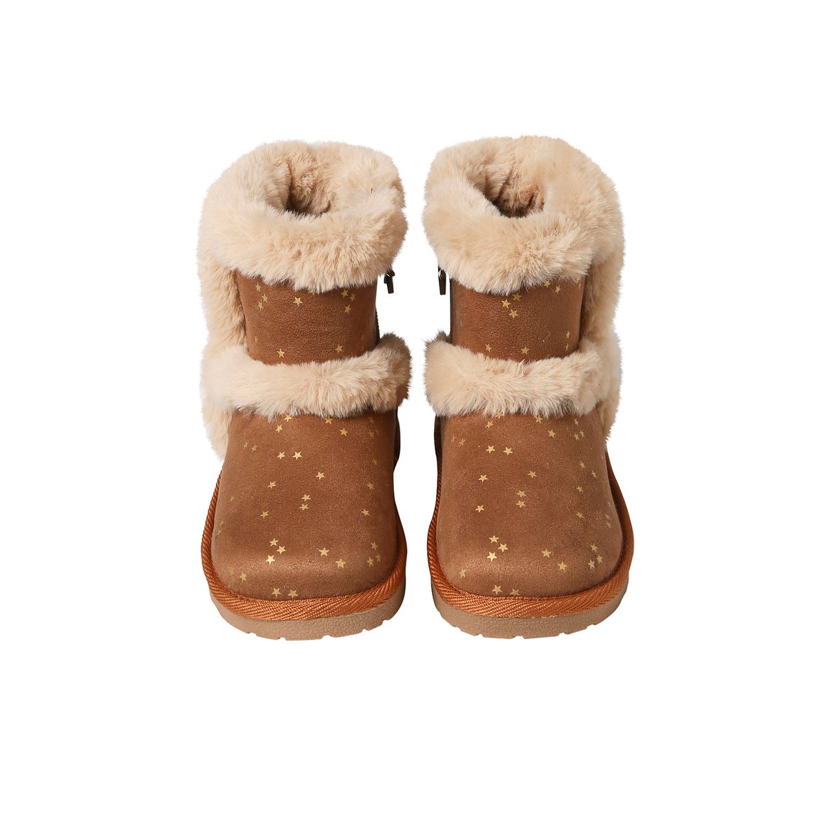 Boots déperlantes zippées fourrées " marron, VERTBAUDET
