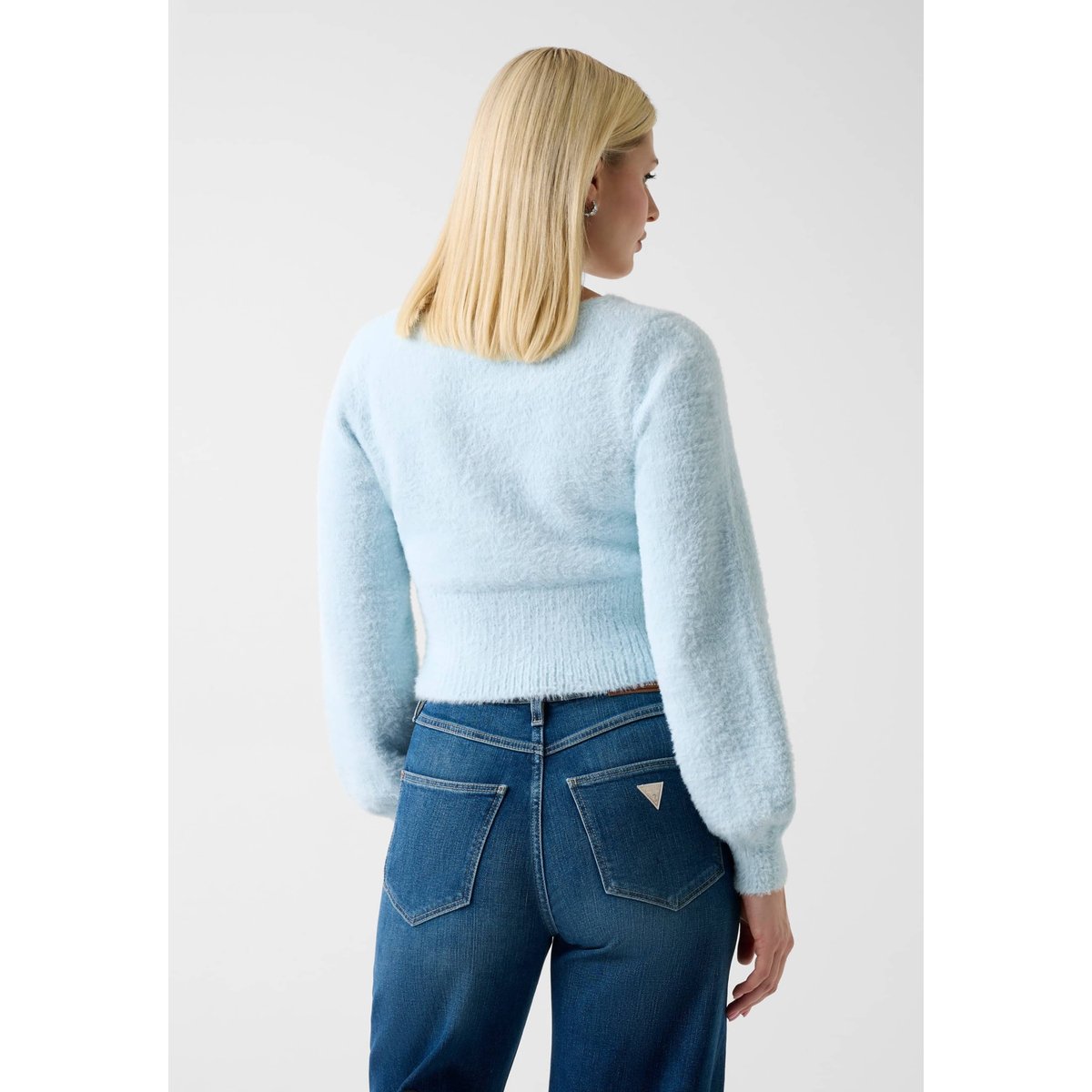 Cardigan À Boutons Bijoux bleu ciel, GUESS