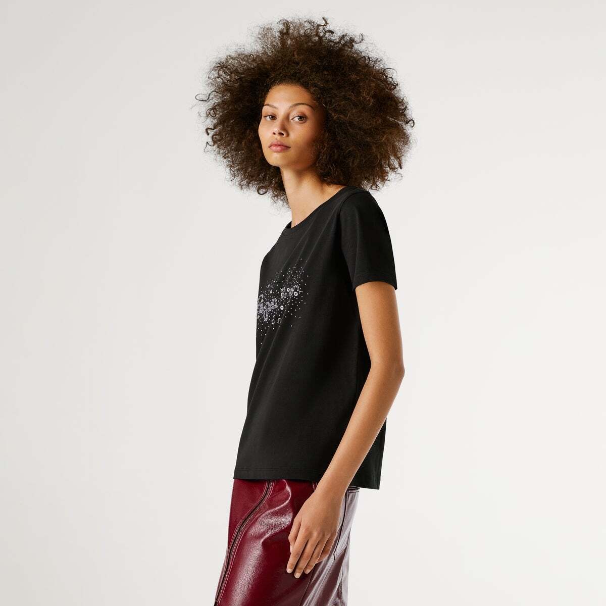 T-Shirt Logo En Strass noir, PEPE JEANS
