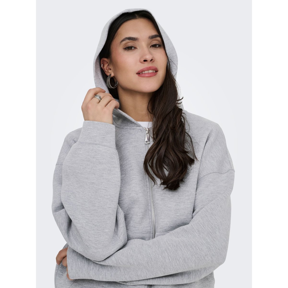 Sweat À Capuche grise - light grey melange, JDY