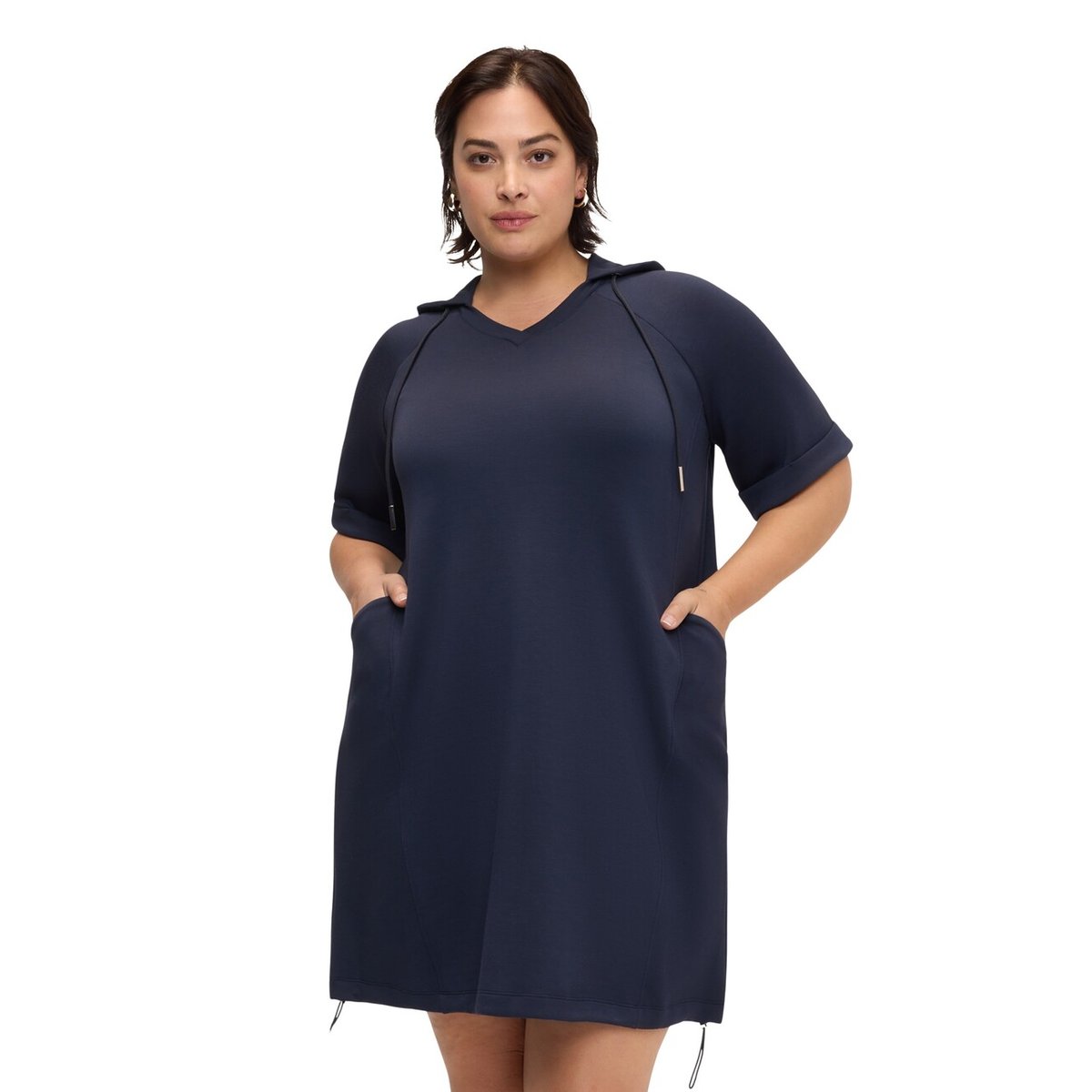 Robe courte à capuche bleu, FIORELLA RUBINO