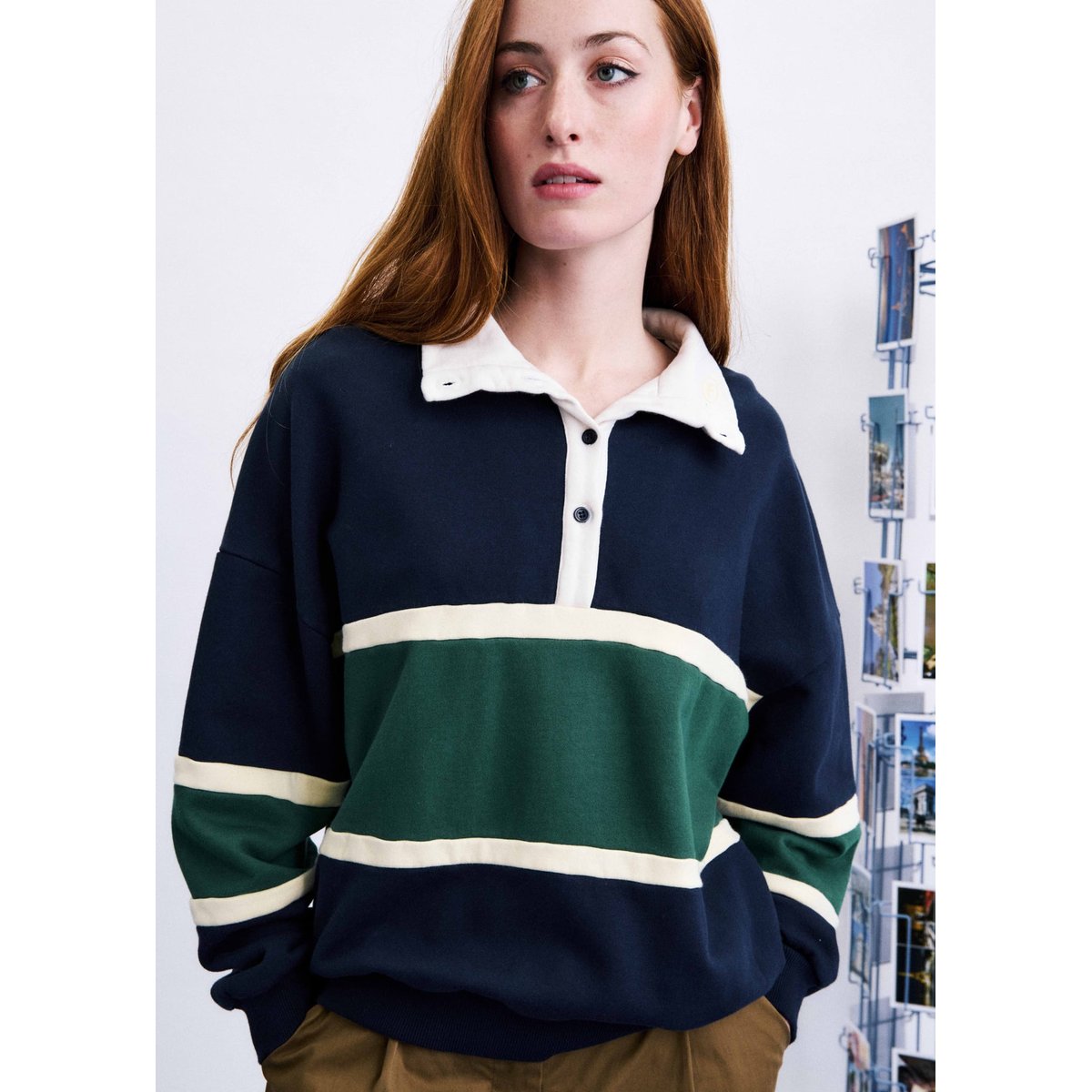 Sweatshirt Exmoor en coton EXMOOR bleu marine, FRNCH