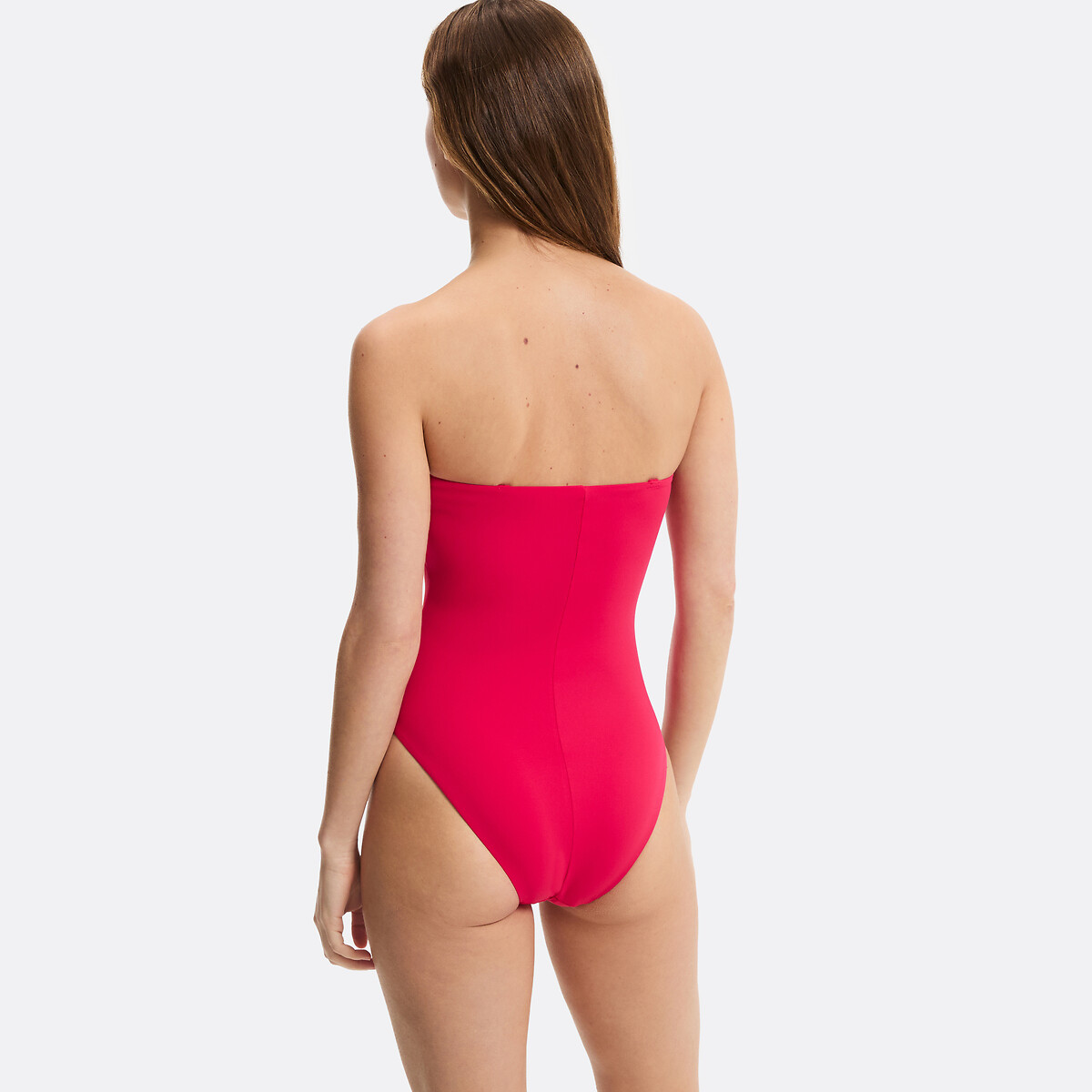 Maillot de bain 1 pièce, bustier, Essentiel framboise, LA REDOUTE COLLECTIONS