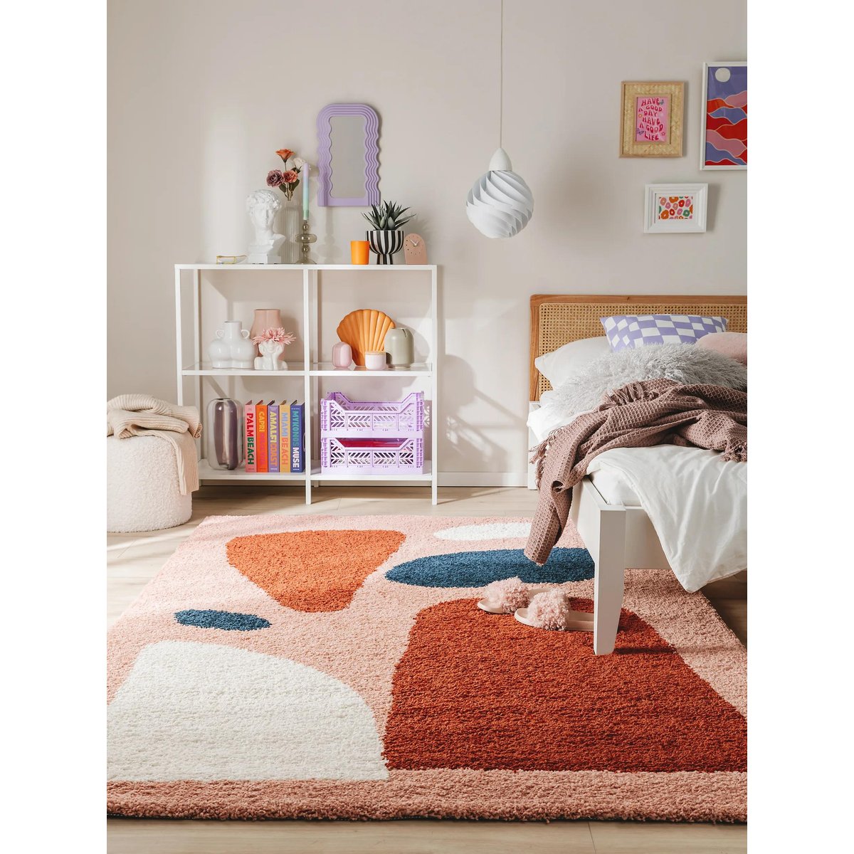 Tapis à poils longs LOUISE multicouleur, BENUTA