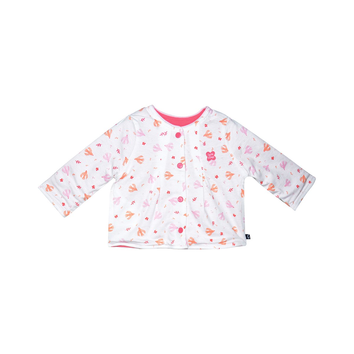 Cardigan lea maille bebe rose, SUCRE D'ORGE
