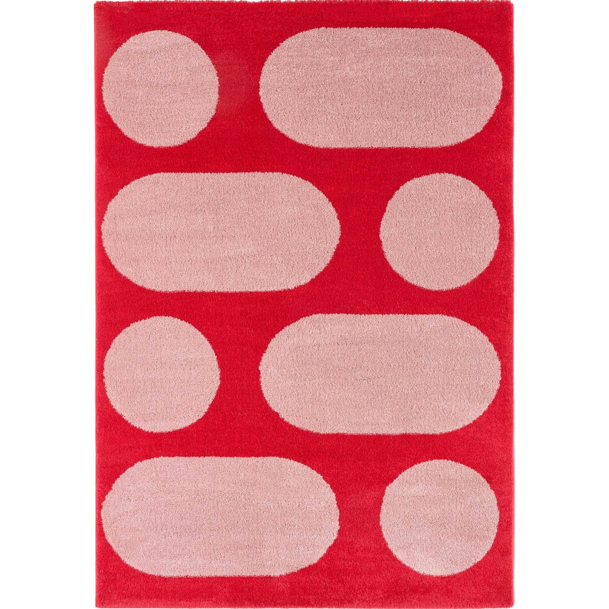Tapis de salon style année 70 GROOVY rouge, NAZAR RUGS