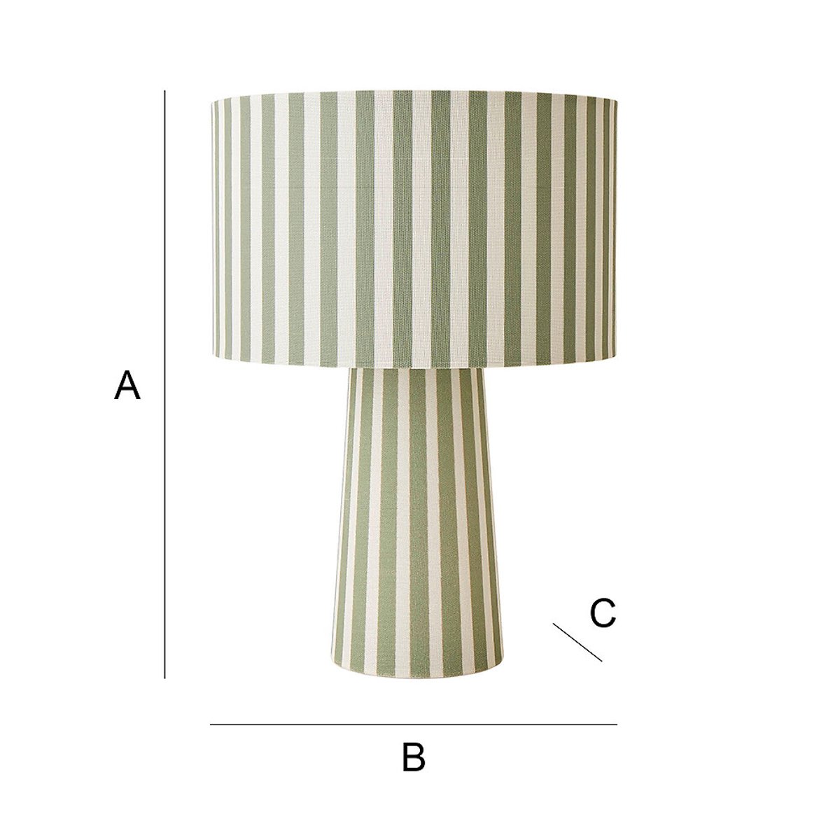 Taylor Stripe Fabric Table Lamp green, ÉDITÉ