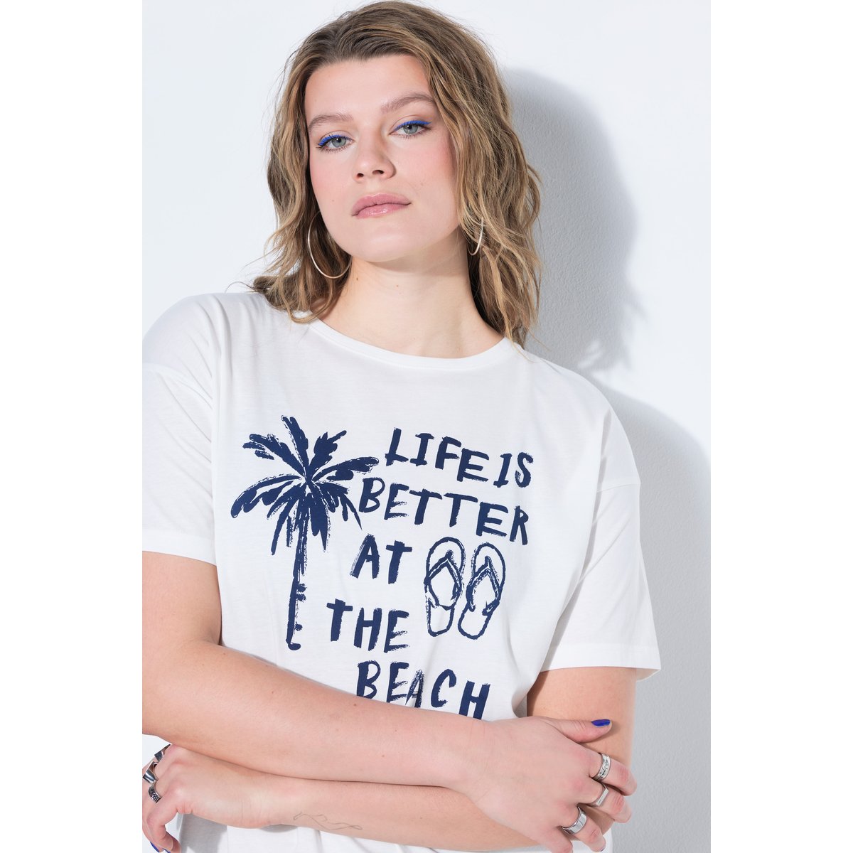 T-shirt oversize, motif vacances blanc cassé, STUDIO UNTOLD