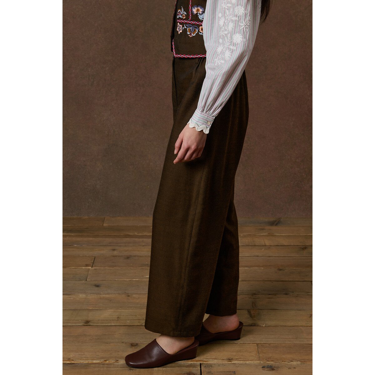 Pantalon large, ABUELA chocolat, LOUISE MISHA