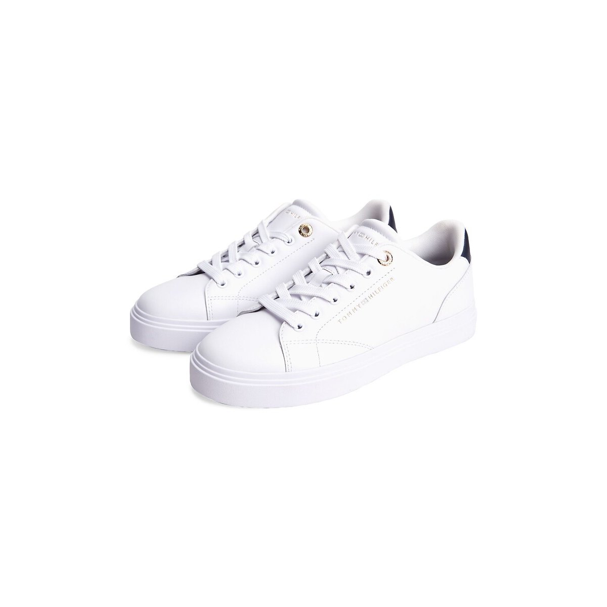Chic Leather Trainers white/black, TOMMY JEANS
