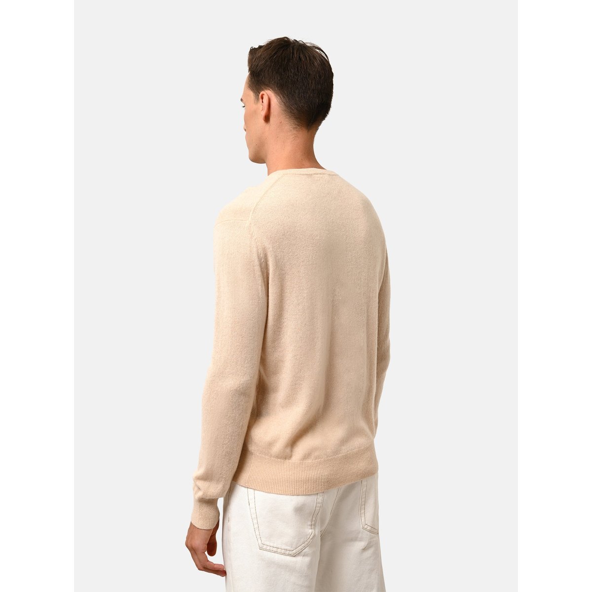 Pull Col Rond Sable Howard beige, JUST CASHMERE