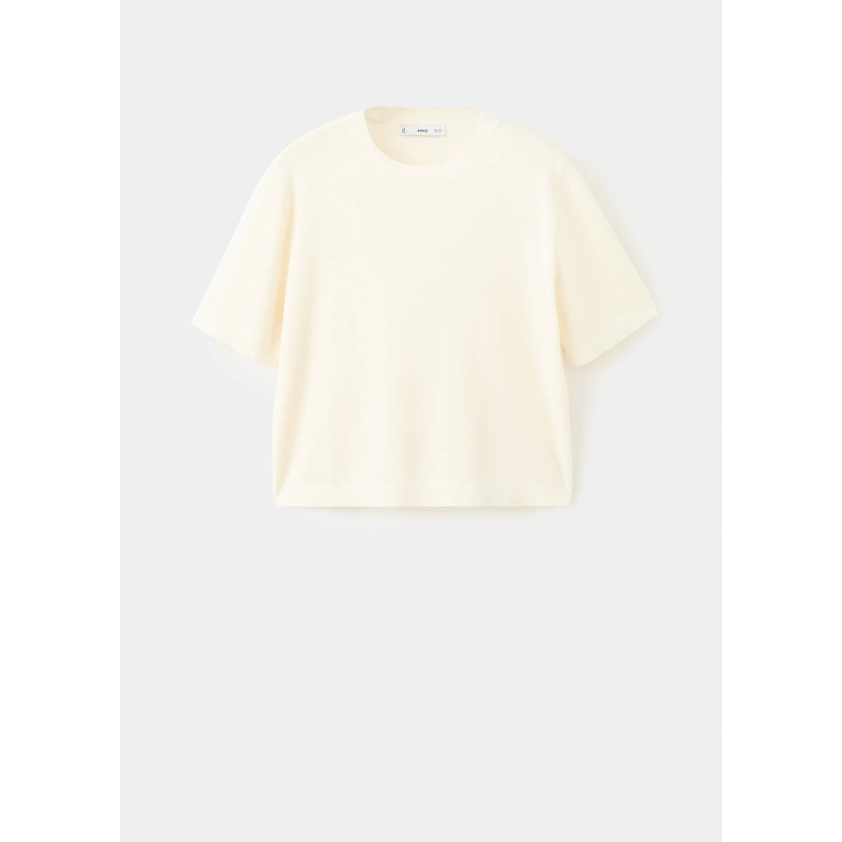 Pull-over laine manches courtes écru, MANGO
