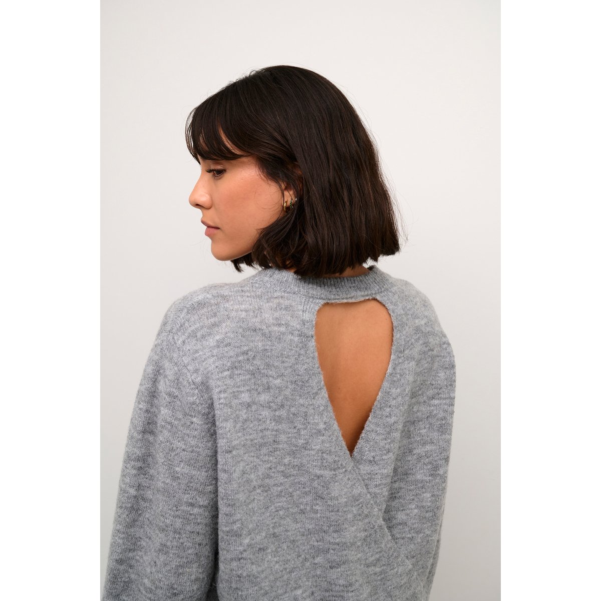 Knitted pullover gris grey melange, KAFFE