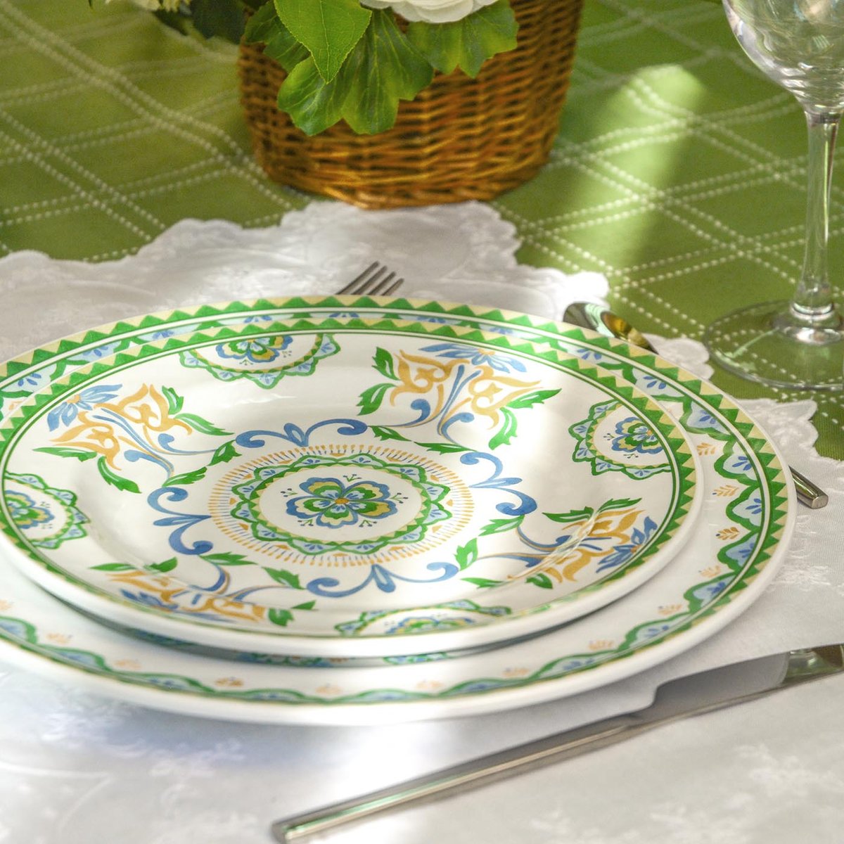 Petite assiette mélamine Evora 22 cm autres, LES JARDINS DE LA COMTESSE