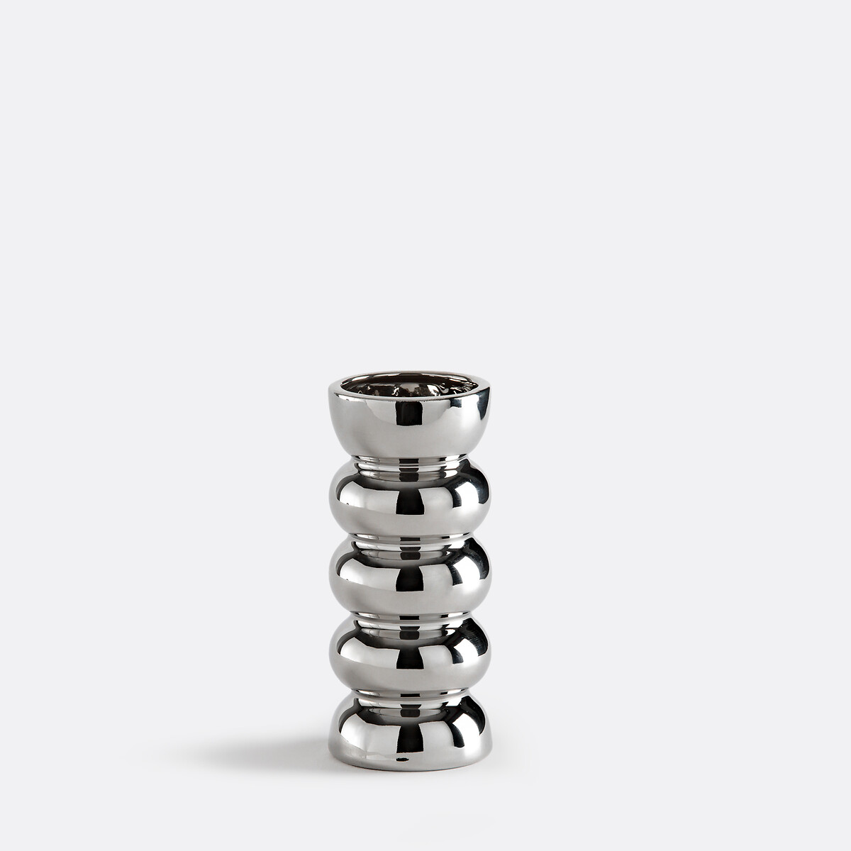 Fario Chrome-Effect Ceramic Vase H19cm chrome, LA REDOUTE INTERIEURS