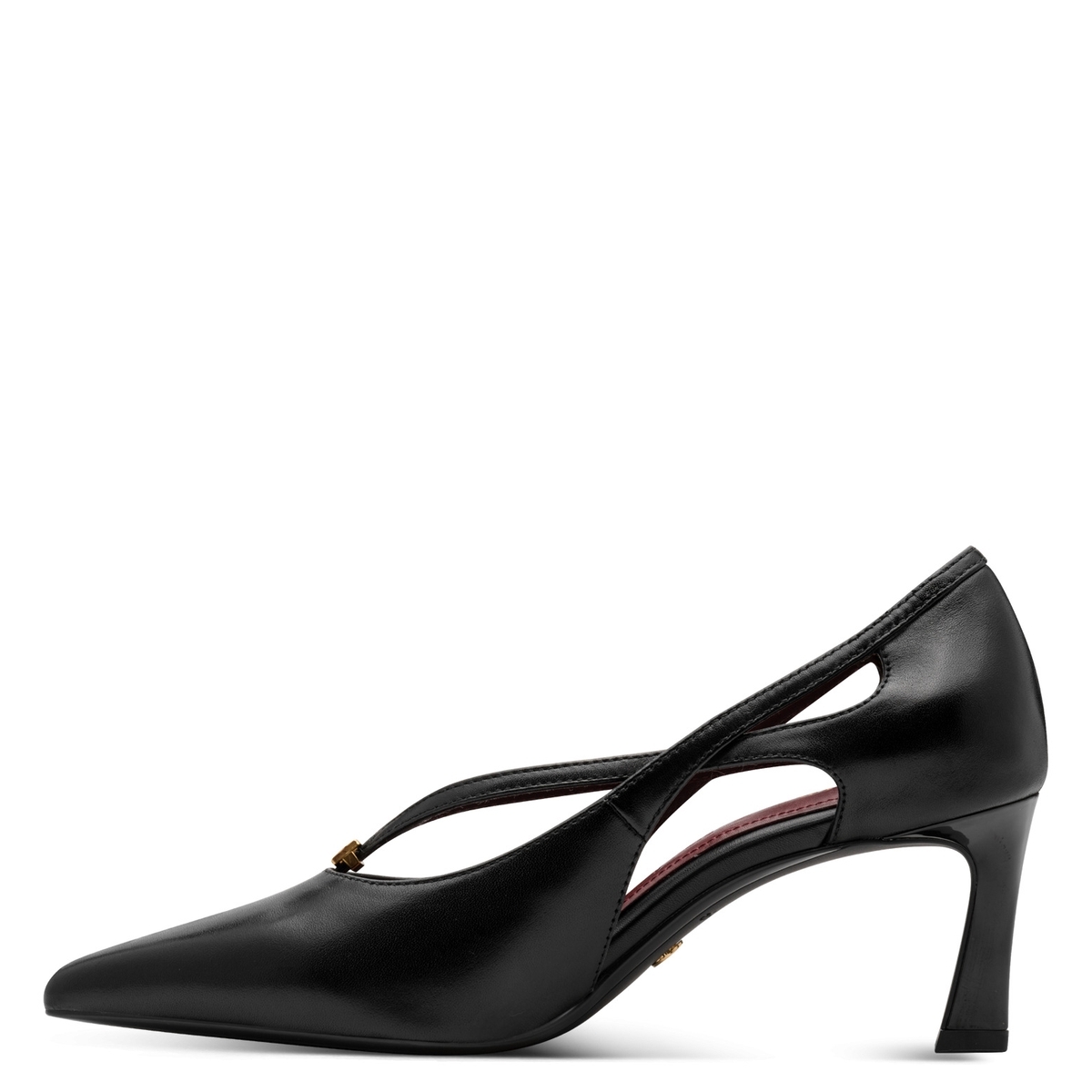 Escarpin en cuir noir cuir, TAMARIS