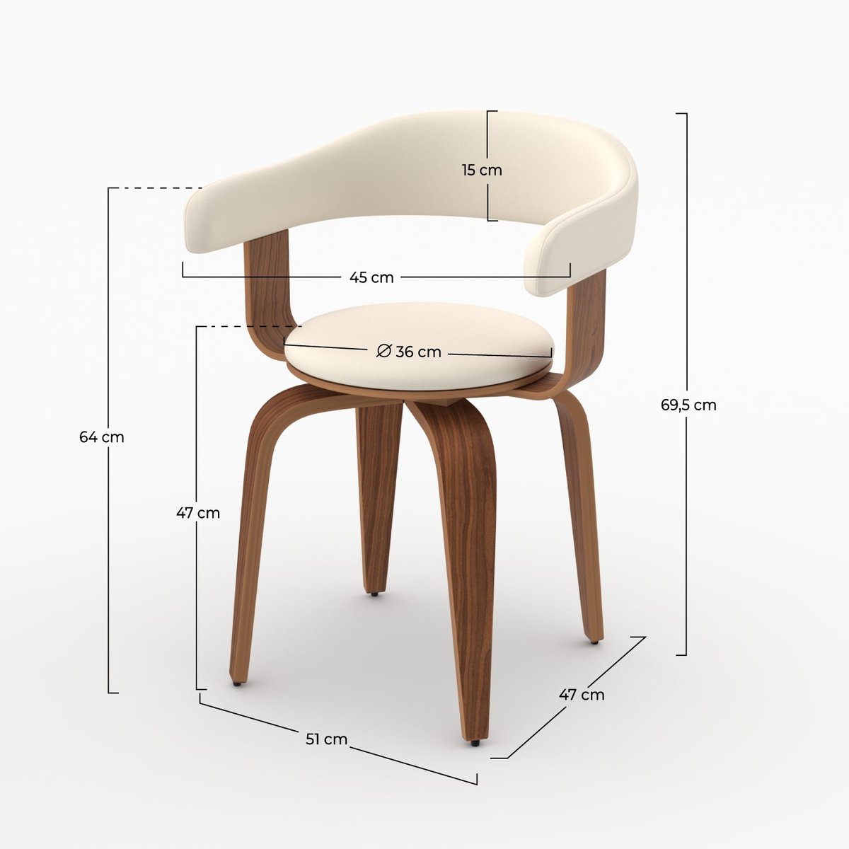 Chaise avec accoudoirs en cuir synthétique - HAROLD blanc, MAISON PAVANE