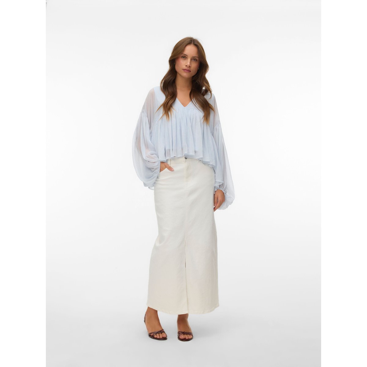 Blouse bleue - skywriting, VERO MODA