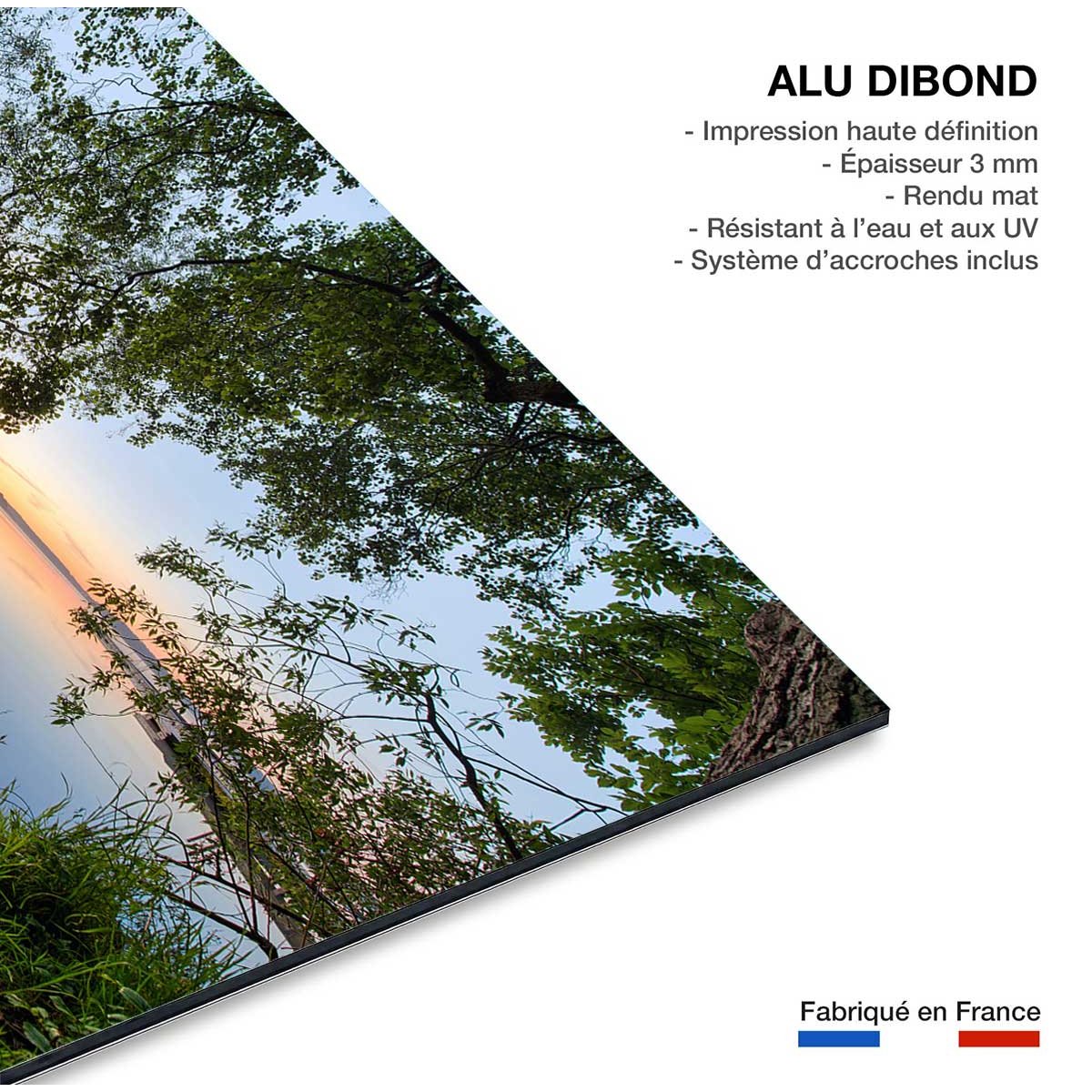 Tableau bord de lac tableau alu dibond, HEXOA