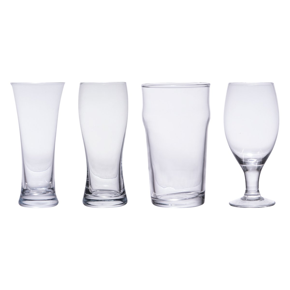 Coffret de 4 gobelets haut à bière transparent / cristal, TREND'UP