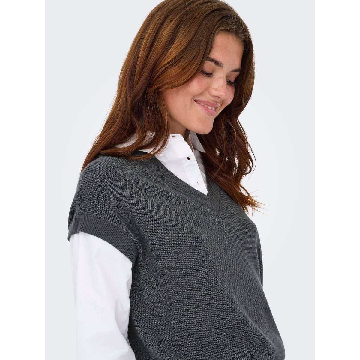Gilet dark grey melange, ONLY