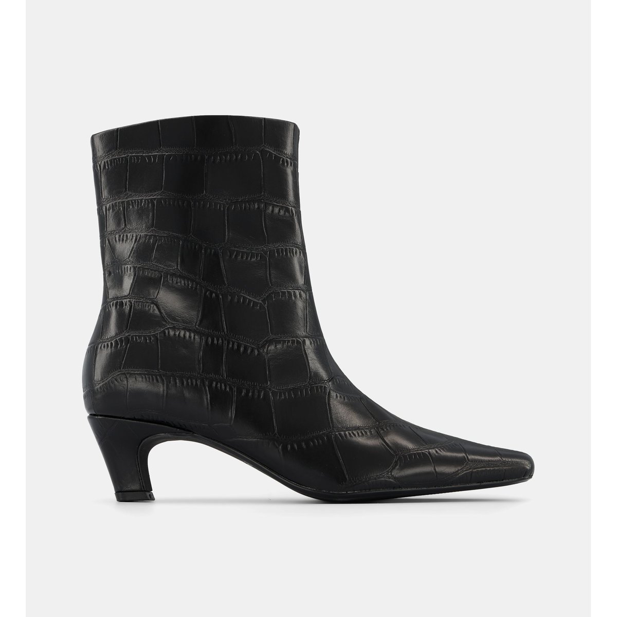 Bottines clay cuir façon croco noir, GALERIES LAFAYETTE