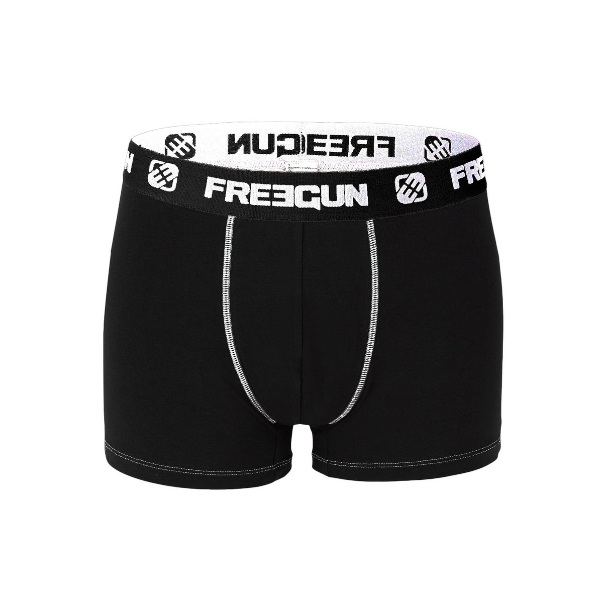 Lot De 4 Boxers Coton Uni noir/blanc, FREEGUN