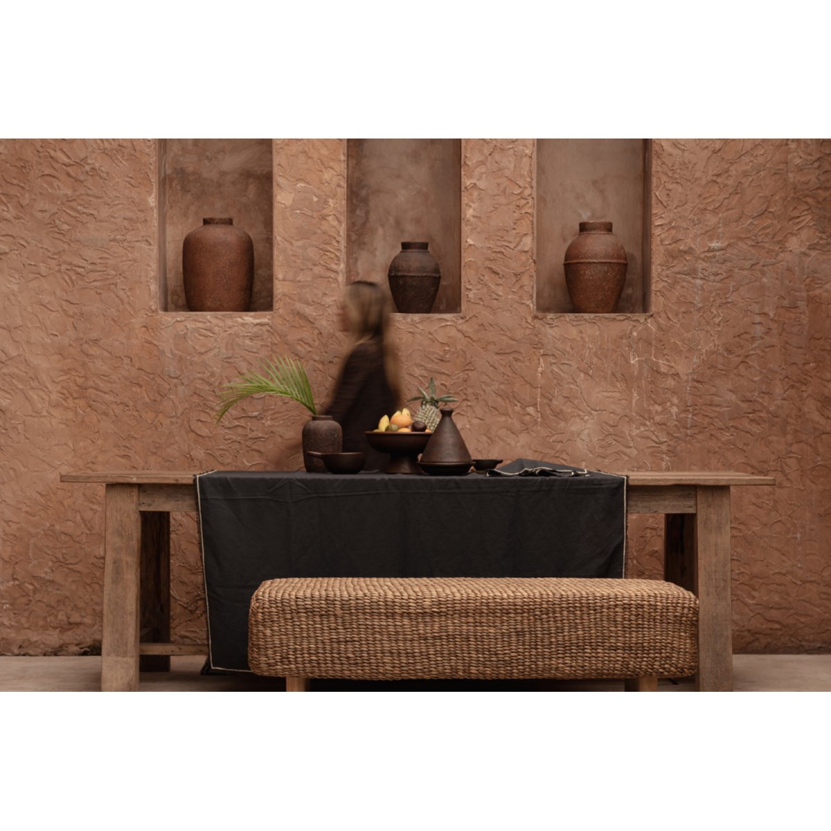 Nappe en lin TUSCANY bleu marine, BAZAR BIZAR