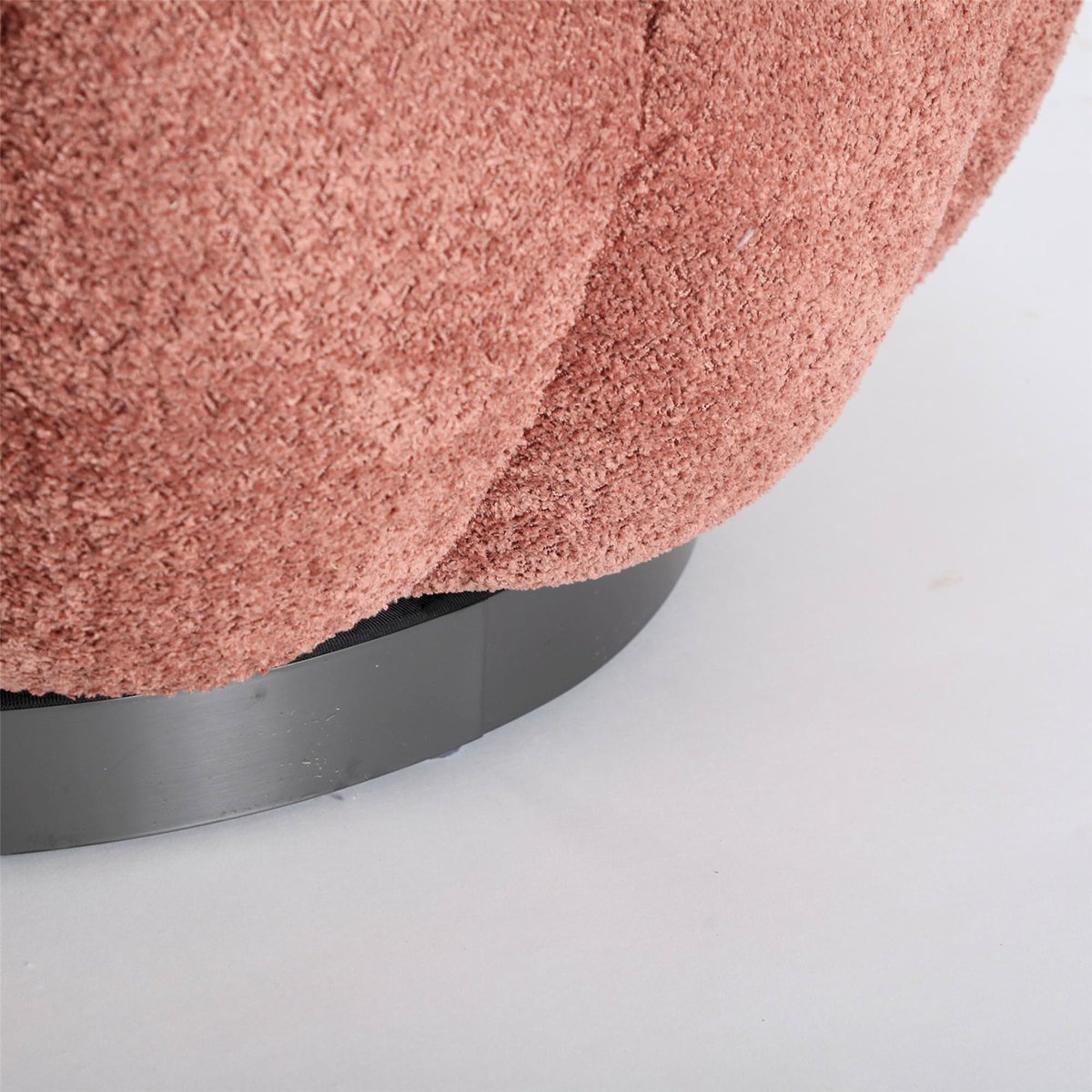 Fauteuil pivotant en coton bouclé terracotta coton bouclé, RECOLLECTION