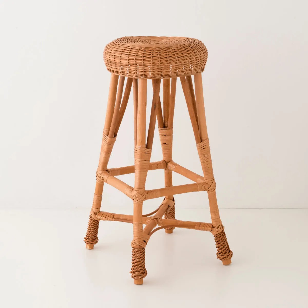 Tabouret de bar en osier marron, KOK