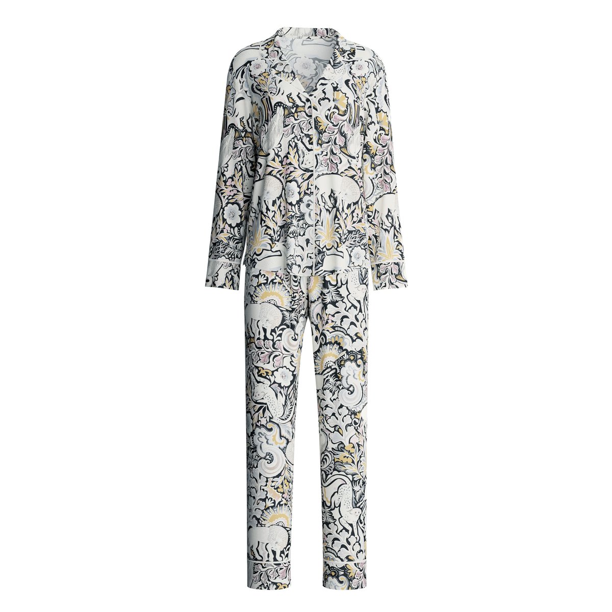 Pyjama boutonné de part en part en modal TENCEL™ et soie manches longues Modal MOONLIGHT DREAMS crème de charme, CALIDA