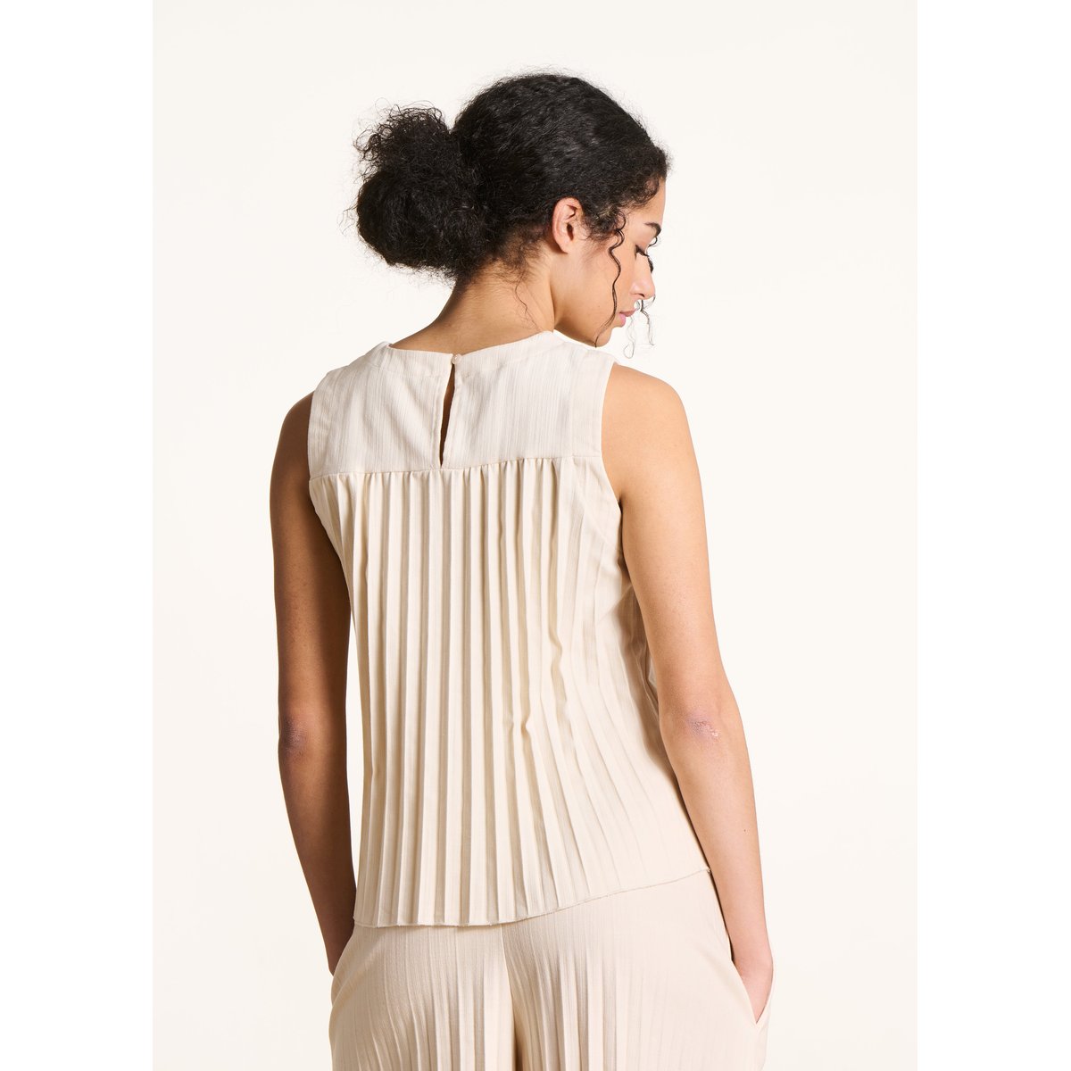 Top en jean sans manches ecru, LA FEE MARABOUTEE