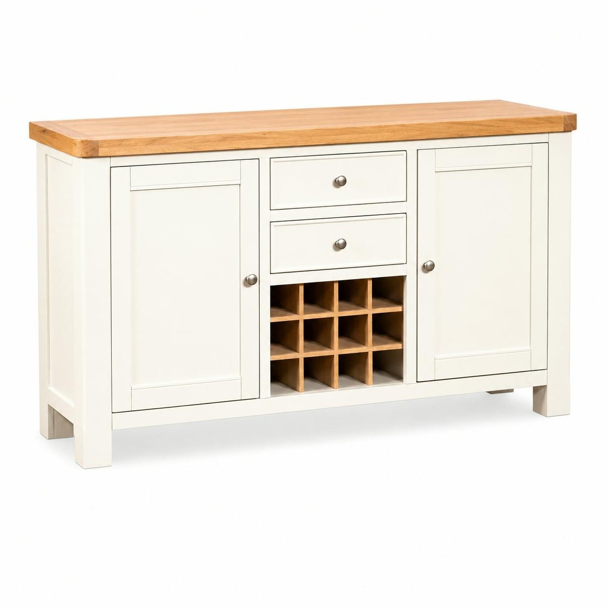 Buffet blanc style bord de mer avec range-bouteilles VELIA blanc, PIER IMPORT