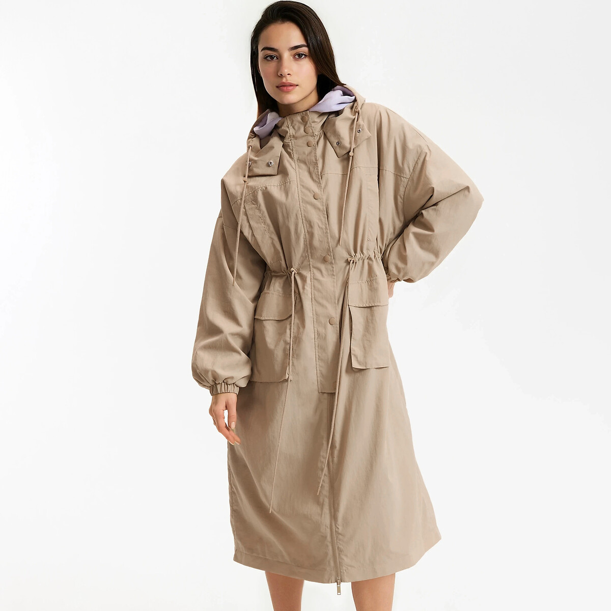 Coupe-vent light, mi-long, capuche fixe, fermeture zippée, mi-saison beige, LA REDOUTE COLLECTIONS