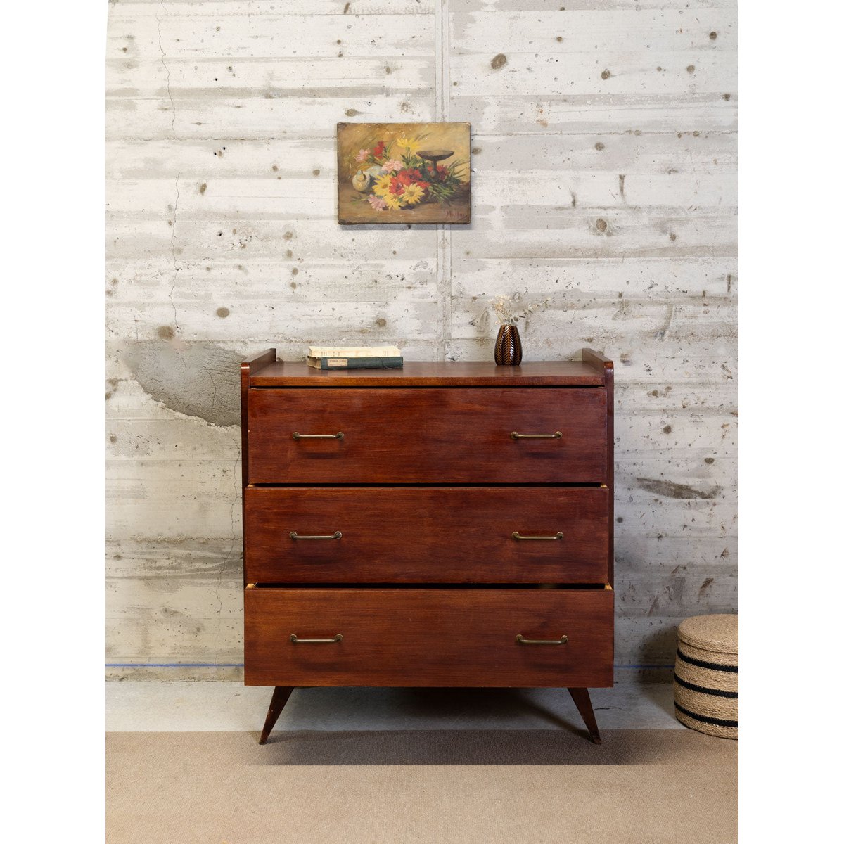 Commode en bois foncé Olga N°663 - Bon état bois foncé, DEBONGOUT
