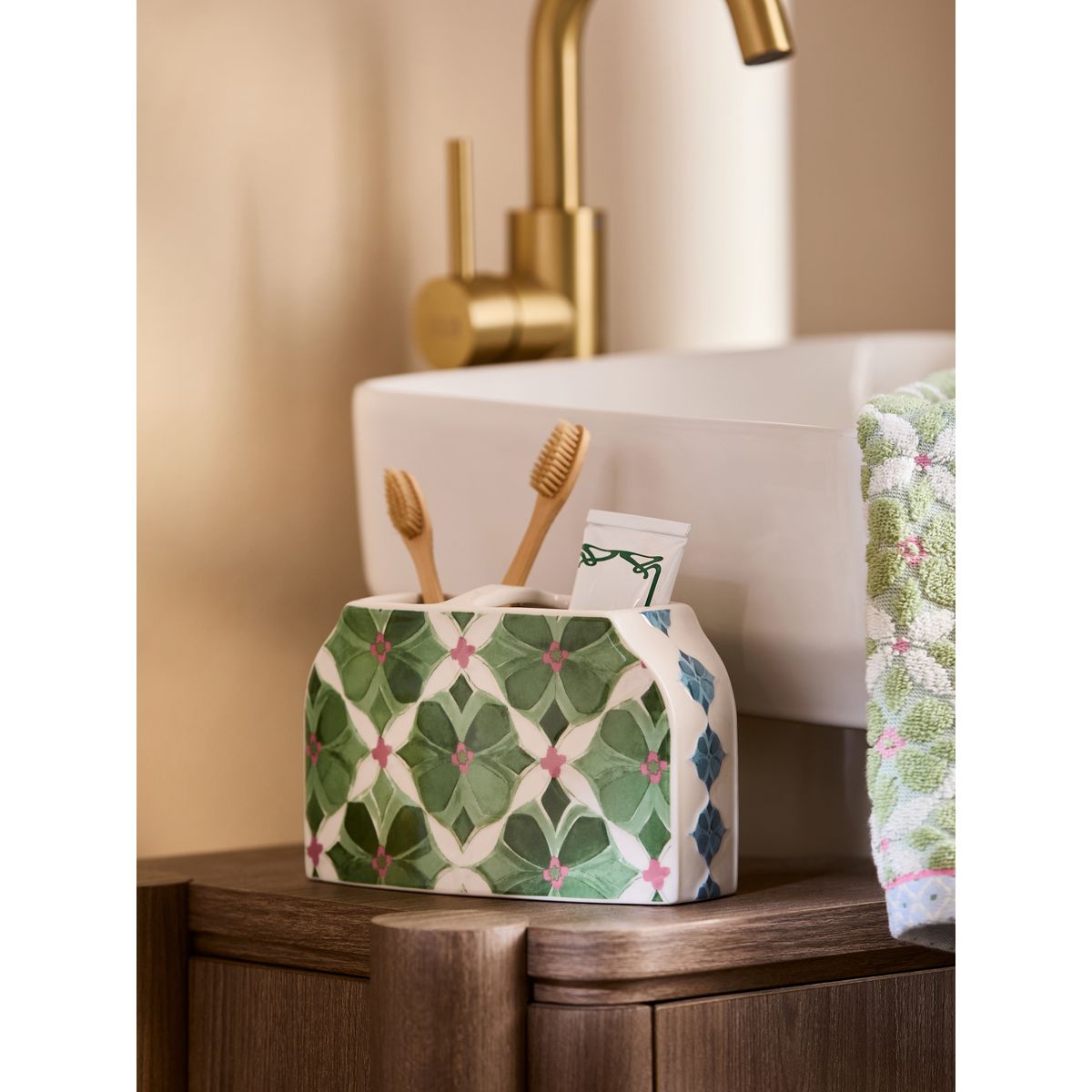 Distributeur à savon effet mosaïque vert, NEXT