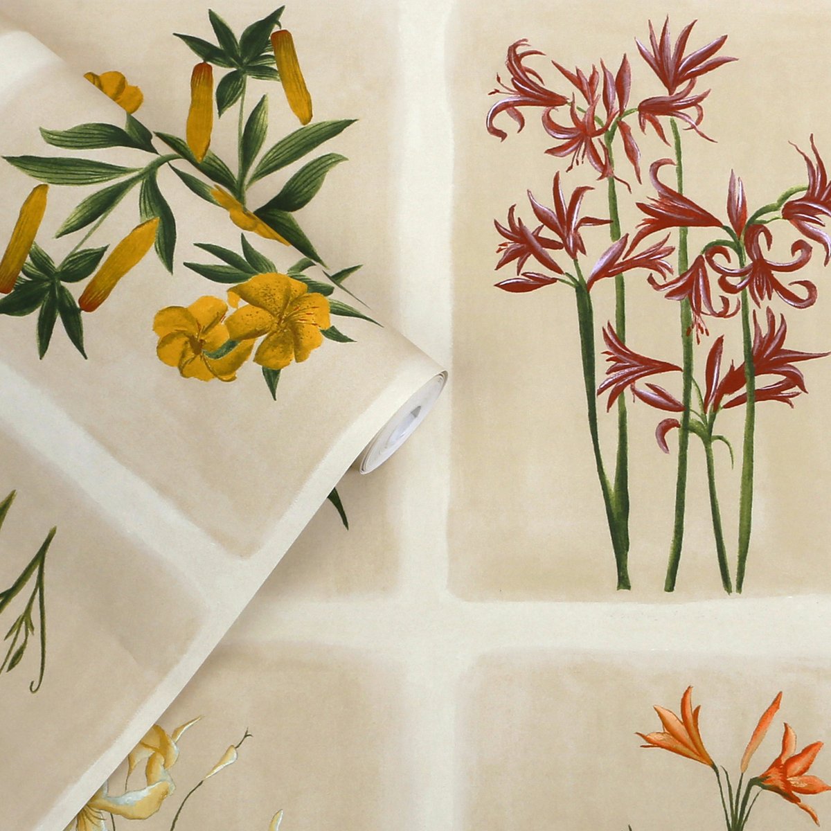 Papier peint botanique Mille fleurs Pershore Postcards multicolore, LAURA ASHLEY
