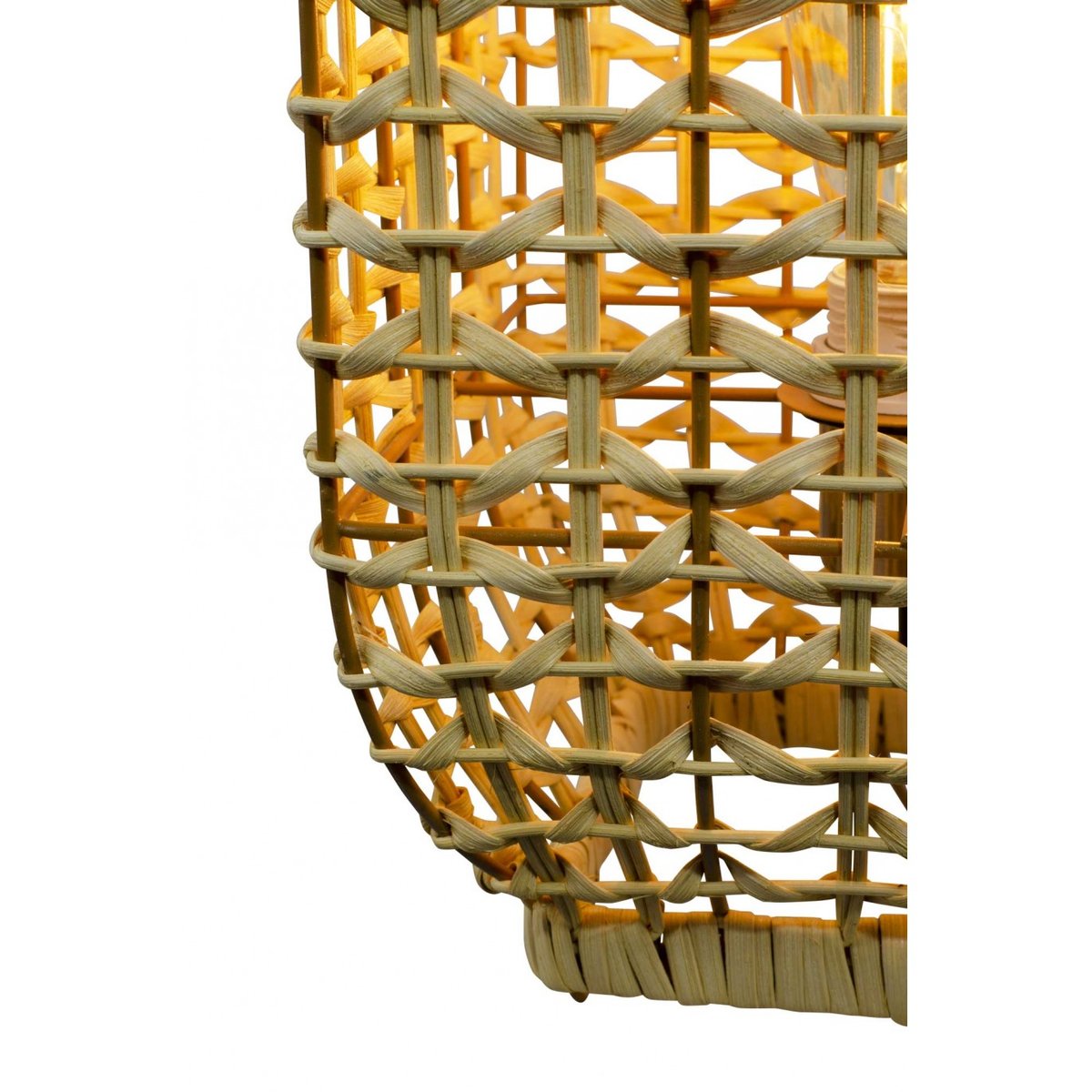 Lampe à poser en rotin et métal petit modèle, AMBA naturel, C-CREATION
