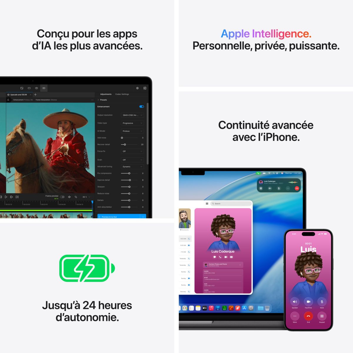 Ordinateur Apple Pro 16" Puce M5 Pro CPU 10 / GPU 20 coeurs Mémoire RAM 48Go Stockage 1To SSD XDR Noir sidéral couleur unique, APPLE