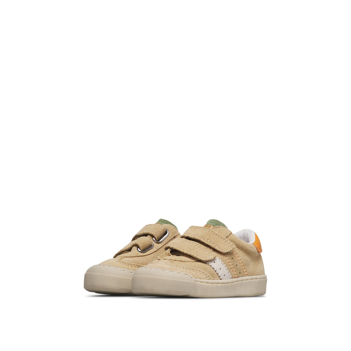 Sneakers en cuir et en daim RIBY VL. beige-orange, NATURINO