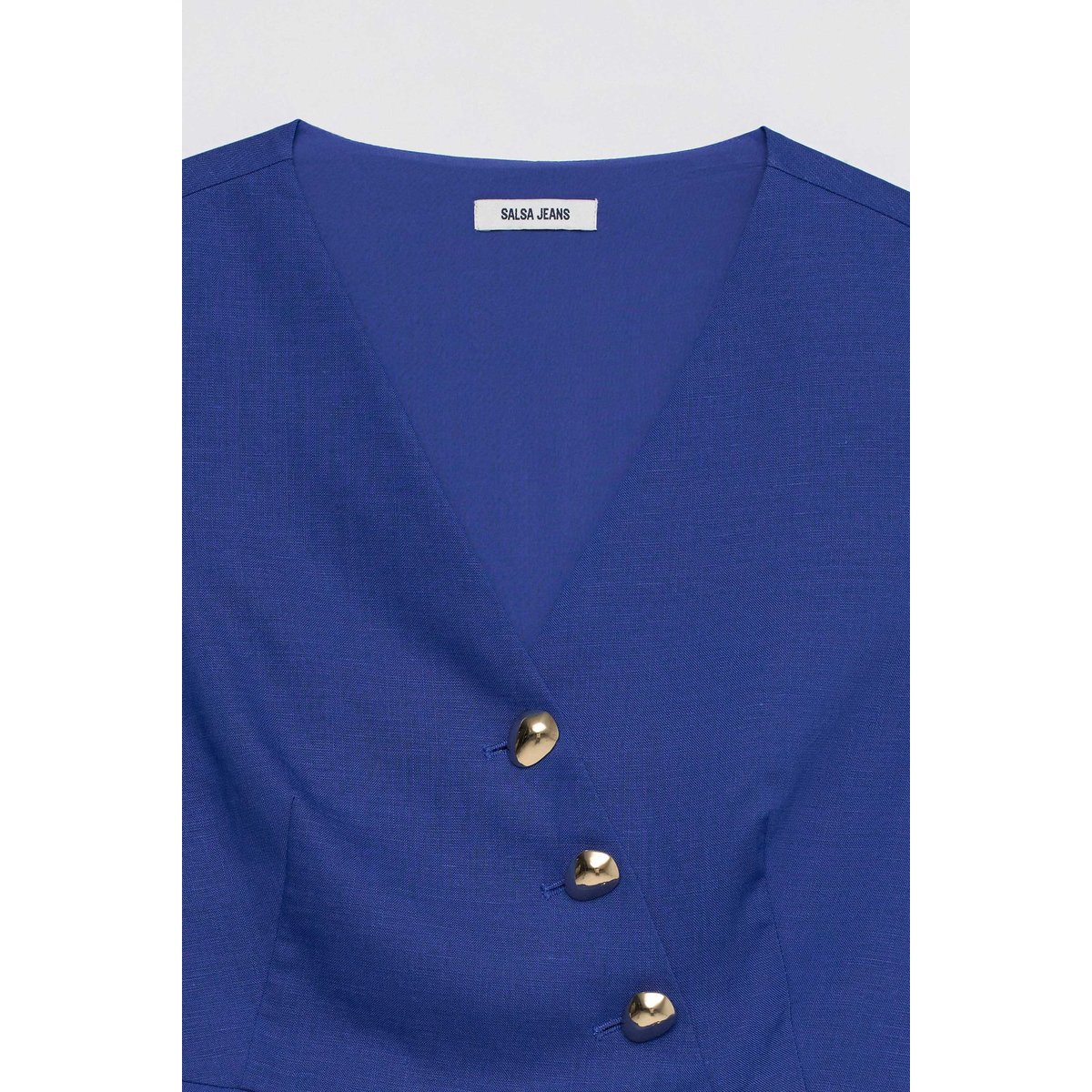 GILET EN LIGHTDENIM AVEC LIN bleu, SALSA JEANS